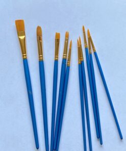 Amazon Basics Paint Brush Set, PBT Paint Brushes for Acrylic, Oil, Watercolor, 10 Brush Sizes 1 40 A1U7E8R3bZL