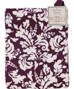 Yourtablecloth Cotton Damask Kitchen Apron with Pockets for men and women, quality apron for grilling, cooking, restaurant Eggplant 11 A1UNYIy1vIL