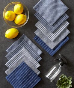 DII Ultra Absorbent, Everyday Cotton Kitchen Towels, Dishcloth Set, Assorted Blue, 5 Piece 15 A1Ua4ypM1vL