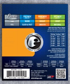 Elixir Strings - Nickel Plated Steel Electric Guitar Strings with NANOWEB Coating - Elixir Electric Guitar Strings - Medium (.011-.049) Medium (.011-.049) 1 Pack 10 A1UezzibT6L