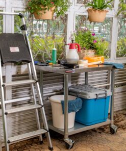 DuraSteel Food Prep Stainless Steel Table - 24 x 30 Inch Metal Table Cart - Commercial Workbench with Caster Wheel - NSF Certified - For Restaurant, Warehouse, Home, Kitchen, Garage, Chrome 24" x 30" Table + 4 Casters Table + One Shelf 26 A1Ura4vgkrL