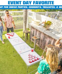 GoPong 8 Foot Portable Beer Pong / Tailgate Tables (Black, Football, American Flag, or Custom Dry Erase) 8-Feet 19 A1VD4wrTHCL