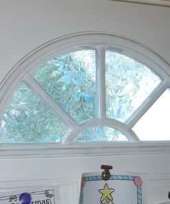 CottonColors Window Privacy Film Decorative Window Clings 3D Window Decals Static Stickers Rainbow Effect No-Adhesive Sliding Door Glass Films UV Blocking for Home, 11.8x78.7 Inch 11.8 by 78.7 In 37 A1WTXPPU7dL