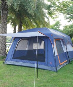 KTT Extra Large Tent 10-12 Person(B),Family Cabin Tents,2 Rooms,Straight Wall,3 Doors and 3 Windows with Mesh,Waterproof,Double Layer,Big Tent for Outdoor,Picnic,Camping,Family Gathering Dark Blue 7 A1WkFpPbPPL