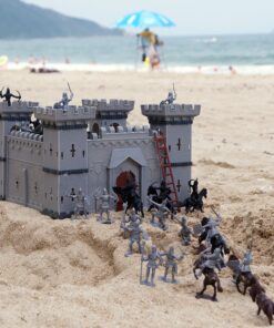 Alternative view of DIY Castle Building The Medieval Times Middle Ages Military Plastic Fort Model Kit Set with Figures Soldier Knight Simulated Siege War of Attack