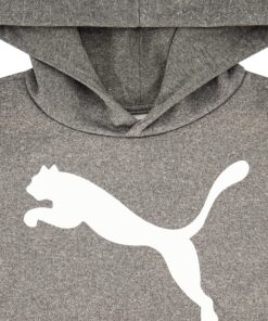 PUMA Boys' Logo Pullover Hoodie Small Charcoal 11 A1Xnt9DF0XL