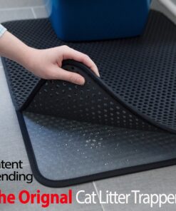 iPrimio Large Cat Litter Trapper Mat with Exclusive Urine/Waterproof Layer - Cat Litter Mat - Larger Holes with Urine Puppy Pad Option for Messy Cats - Soft on Paws and Light - 30" x 23" (Black Color) 30x23 - Black 38 A1YEkyuHSL