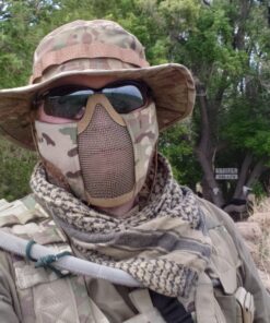 OneTigris 6" Foldable Half Face Mesh Mask Military Style Comfortable Adjustable Tactical Lower Face Protective Mask Multicam 29 A1YKot6wWL