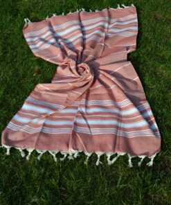 Dandelion - Basic Pattern - 100% Naturally-Dyed Cotton Turkish Towel Peshtemal - 71x39 Inches - Red 12 A1YeUGqAPvL