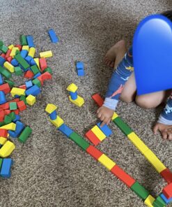 Melissa & Doug Wooden Building Block Set - 200 Blocks in 4 Colors and 9 Shapes 22 A1Yl5qB691L