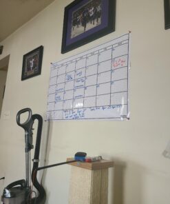 Dry Erase Laminated Jumbo Wall Calendar, Huge 24-inch by36-Inch Size, Monthly Planner for Home Office, Classroom, Large Date Boxes, Reusable Film, Never Folded, Includes 5 Markers, 8 Tacks. I Eraser White 24 x 36 - 1 month 27 A1ZRWBJdxIL