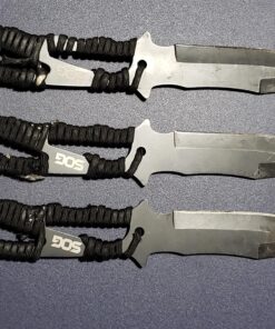 SOG Throwing Knives with Sheath 3 Pack Balanced Throwing Knives Set w/ Paracord Knife Handles and Professional Throwing Knife Sheath (F041TN-CP) 29 A1ZyIQZzNBL