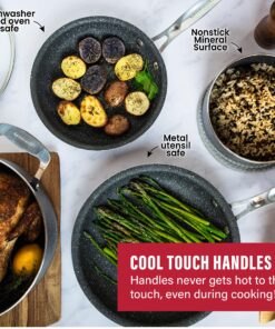 Granitestone Original 10 Piece Nonstick Cookware Set, Scratch-Resistant, Granite-Coated, Dishwasher and Oven-Safe Kitchenware, PFOA-Free Pots and Pans As Seen On TV Black Speckle 22 A1a9NYvuCML