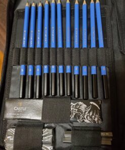 Castle Art Supplies Graphite Drawing Pencils and Sketch Set (40-Piece Kit), Complete Artist Kit Includes Charcoals, Pastels and Zippered Carry Case, Rare Pop-Up Stand 31 A1abdFPnIL