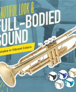 Mendini By Cecilio Bb Trumpet - Trumpets for Beginner or Advanced Student w/Case, Cloth, Oil, Gloves - Brass Musical Instruments For Kids & Adults Blue 20 A1b62RZZyrS 2