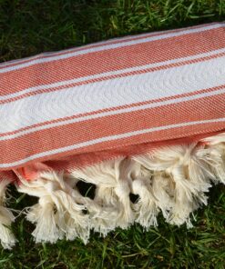 Dandelion - Basic Pattern - 100% Naturally-Dyed Cotton Turkish Towel Peshtemal - 71x39 Inches - Red 11 A1bYt0SIUNL