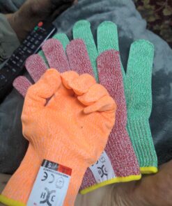 J H 3 Color Cut Resistant Gloves Red For Meat, Green For Veg, Yellow For Fruit- High Performance Cut Level 5, Food Grade No Cross Contam, 3Piece Medium Medium (Pack of 3) 23 A1bsYhM7uFL