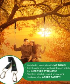 DCAL Gear Tree Swing Hanging Straps Kit - Easy & Fast Installation - 5ft Extra Long Straps Hold 2000 lb - Safer Lock Snap Carabiner Hooks Perfect to Tree Swing, Swing Sets, Tire Swing & Hammock 29 A1cGNrQFhuL