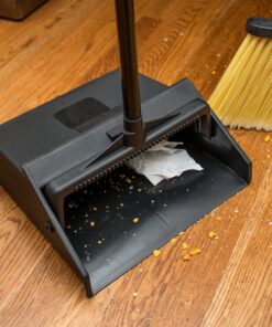 SPARTA Plastic Dust Pan, Upright Pan With 2 Piece Handle For Cleaning, 11 X 12 X 3.5 Inches, Black 36 Inches 1 12 A1cKIhHAC3L