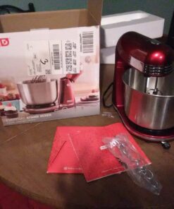 DASH Stand Mixer (Electric Mixer for Everyday Use): 6 Speed Stand Mixer with 3 qt Stainless Steel Mixing Bowl, Dough Hooks & Mixer Beaters for Dressings, Frosting, Meringues & More - Red, DCSM250RD 33 A1cgxSY0tL