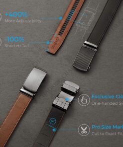 CHAOREN Leather Ratchet Belt Men - Customizable Fit, Effortless Style (35mm) Imperial - Black 42" to 48" Waist Adjustable 17 A1dfvbDKbL