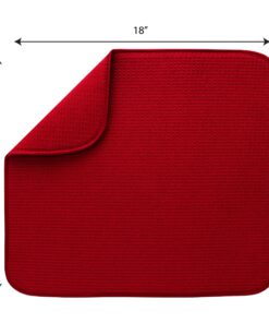 S&T INC. Dish Drying Mat for Kitchen, Absorbent, Reversible Microfiber Dish Mat, 16 Inch x 18 Inch, Red 408601 19 A1ds3EFjCoL 1