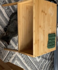 LASUAVY Bamboo Nightstands Set of 2 – Stackable Side Tables with Open Storage Compartment – Rustic Wood Bedside Tables for Bedroom, Living Room, Nursery – Modern and Versatile,Natural 1 54 A1e13DNc50L