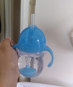 Munchkin® Any Angle™ Weighted Straw Trainer Cup with Click Lock™ Lid, 7 Ounce, Blue 1 Count (Pack of 1) 54 A1eh KRESML