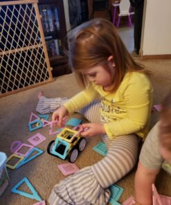 MAGBLOCK 102 Piece Magnetic Tiles Toys for 3 4 5 Year Old Girls Boys, Castle Magnet Toy Building Block for Kids Toddlers, Magnetic Blocks Montessori STEM Toys for Toddler Girls Gifts 29 A1fwOfGvZL