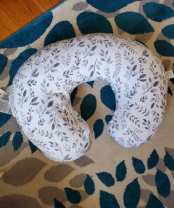 Boppy Nursing Pillow Original Support, Gray Taupe Leaves, Ergonomic Nursing Essentials for Bottle and Breastfeeding, Firm Fiber Fill, with Removable Nursing Pillow Cover, Machine Washable 25 A1g rVVYRBL
