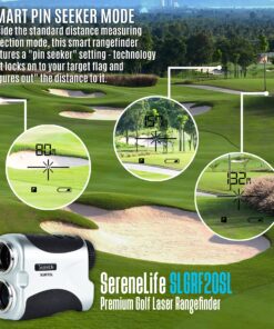 SereneLife Advanced Golf Laser Rangefinder - 546.2 Yard Digital Accuracy Distance Meter with Pinsensor Technology, 6X Magnification and 2 Modes for Hunting, Shooting, Archery and More - SLGRF20SL Standard 13 A1gDIoQ3PiL