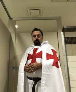 BLESSUME Medieval Templar Knight Cloak White Cape Halloween Costume Robe 18 A1gKnigIoDL