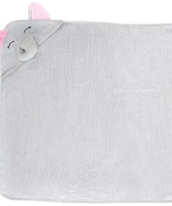 Hudson Baby Unisex Baby Cotton Animal Face Hooded Towel, Pretty Elephant, One Size 15 A1gMsVp8kCS