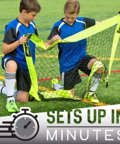 Franklin Sports Blackhawk Soccer Goal - Pop Up Backyard Soccer Nets - Foldable Indoor + Outdoor Soccer Goals - Portable Adult + Kids Soccer Goal 4' x 3' Optic Yellow 30 A1hXE7tvML