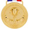 Gold Silver Bronze Medals for 1st 2nd 3rd Place Trophy Awards, Bright or Antique Finish with Attached Red White Blue Satin Ribbon - Sold Separately Bright Gold 18 A1hduwIblgL