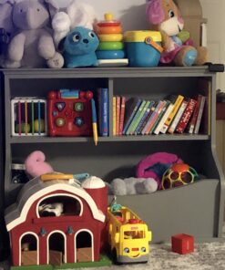 Amazon Basics Children's 3 Shelf Multi-Functional Bookcase and Toy Storage Bin - Grey, 14.84"D x 31.25"W x 24.56"H 32 A1hz9HzU6OL