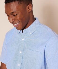 Amazon Essentials Men's Regular-Fit Short-Sleeve Pocket Oxford Shirt XX-Large Blue 11 A1i01Th4cL