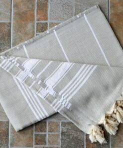 Dandelion - Basic Pattern - 100% Naturally-Dyed Cotton Turkish Towel Peshtemal - 71x39 Inches - Silver Gray 10 A1i7ZGuYpML