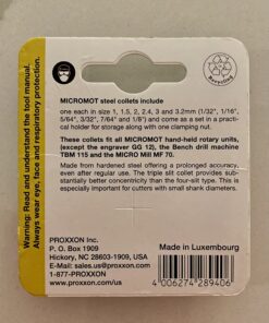 Proxxon 28940 Set of MICROMOT Steel Collets, 6-Piece,Black, Silver 1 8 A1isj0Ao9IL