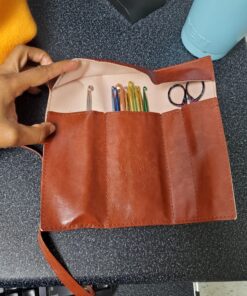 Miayon Twilight Retro Bandage Synthetic Leather Pen Bag Pencil Case Makeup Pouch,Vintage Style Rollup Pencil Case, Pencil Bag(Dark Brown) 54 A1jHwLoWlEL