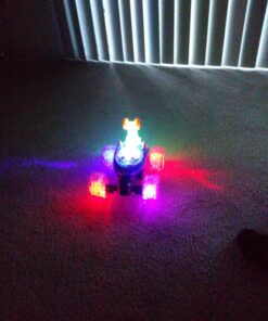 Haktoys Remote Control Stunt Car Radio Control Invincible Tornado Truck Rechargeable with Flashing Lights and Quiet Play Mode Tumbling and Spinning Action RC Car for Kids Blue 41 A1l2S0xvd6L