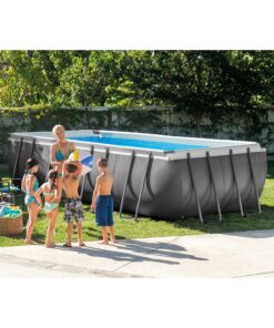 Intex 18ft X 9ft X 52in Ultra Frame Rectangular Pool Set with Sand Filter Pump, Ladder, Ground Cloth & Pool Cover 18 ft x 9 ft x 52 in 34 A1lBPHrFkRL