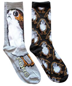 Hyp Star Wars Last Jedi Casual Porgs Crew Socks 2 Pack 6-12 Black