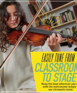 Mendini By Cecilio Violin - MV500+92D - Size 4/4 (Full Size), Black Solid Wood - Flamed, 1-Piece Violins w/Case, Tuner, Shoulder Rest, Bow, Rosin, Bridge & Strings - Adult, Kids Size: 4/4 (Full Size) 50 A1ljOK7TyhS