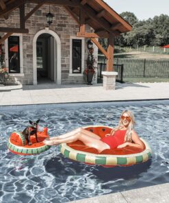 Alternative view of SWIMLINE Original Large Island Pool Float Collection for 1-3 Adults & Kids | Inflatable Floating Lounger Mats | XL Size Floaties for Pool Lake Ocean Summer Fun | Multi-Purpose Water Floaty Heavy Duty Fruit Slice (Watermelon)