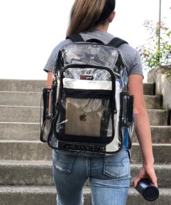 Alternative view of MGgear Clear Transparent PVC School Backpack/Outdoor Backpack with Black Trim