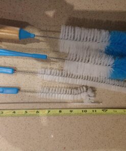 Turbo Microfiber Bottle Brush Cleaner Pack - Set of 5 Bottle Brushes for Cleaning Baby Bottles, Water Bottles, Tumblers, Wine Decanters, Flask, Bong, Vase Cleaner - One Straw Cleaner Brush 42 A1mUYc1yqUL