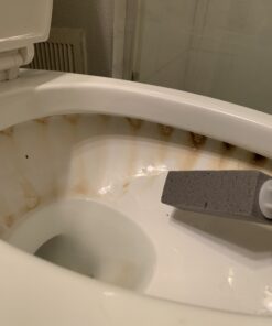 PUMIE Toilet Bowl Ring Remover, TBR-6, Grey Pumice Stone with Handle, Removes Unsightly Stains from Toilets, Sinks, Tubs, Showers, Pools, Safe for Porcelain, 1 Pack 1 Count (Pack of 1) 60 A1mlFTgu aL