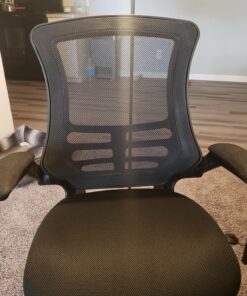 Flash Furniture Kelista Mid-Back Swivel Office Chair with Adjustable Lumbar Support and Seat Height, Ergonomic Mesh Desk Chair with Flip-Up Armrests, Black Black Mesh Set of 1 54 A1nZ5jWT3L