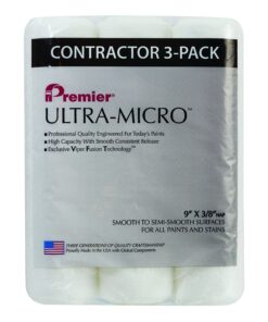Premier 9" x 3/8" Nap Ultra-Micro Roller Cover, 3 Pack, 3PK9UM38